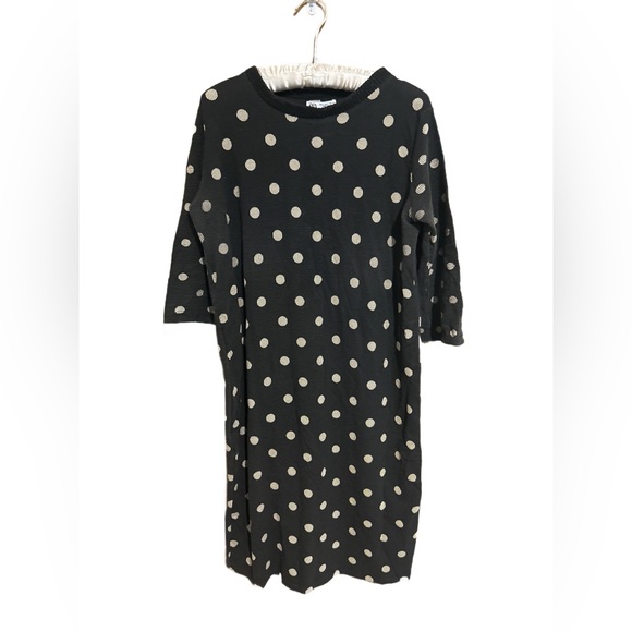 Zara Dresses & Skirts - Zara Black and Cream Polka Dot Long Sleeve Dress